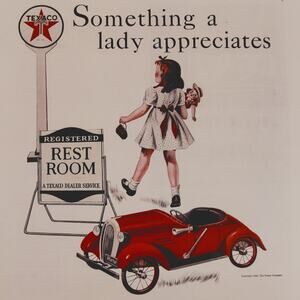 1940 Vintage‎ Texaco Dealers Print Ad “Something a Lady Appreciates” Gasoline